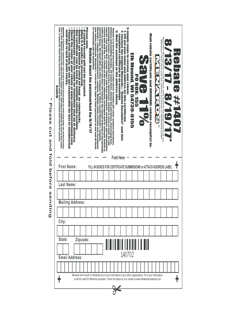 Menards Rebate Online Form