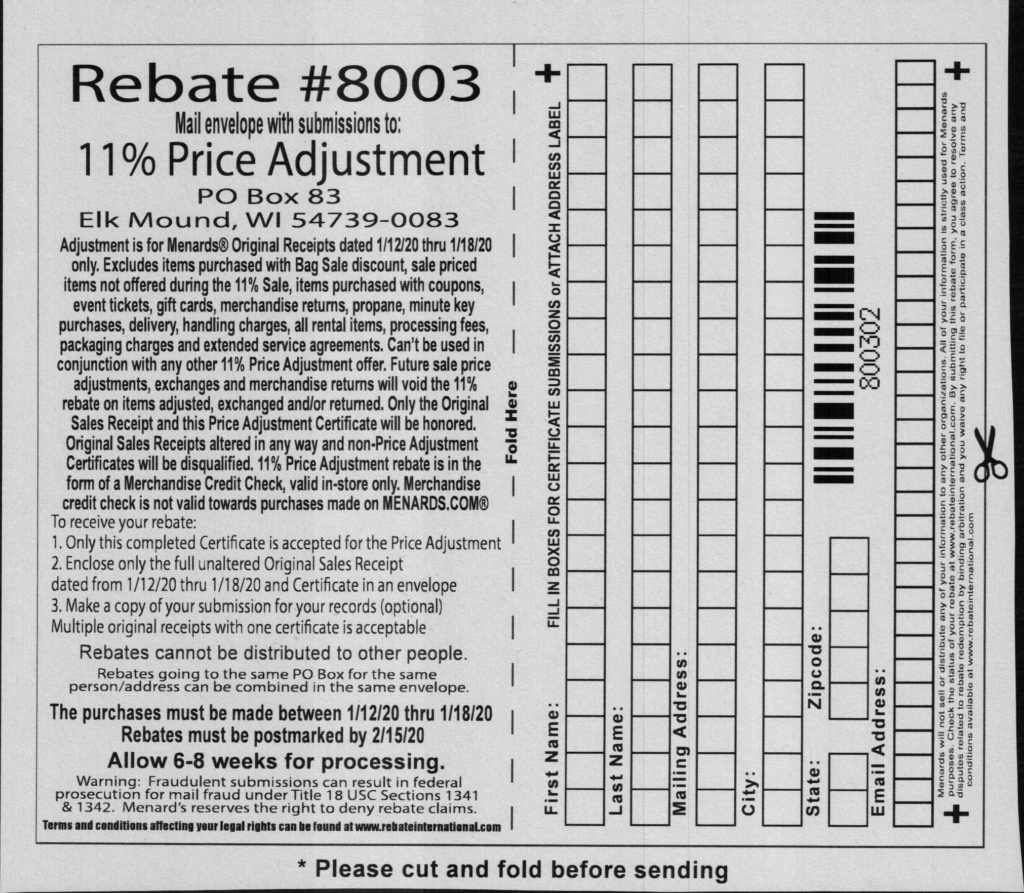 Rebateinternational.com Menards Rebate